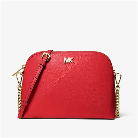 michael kors crossgrain leather dome crossbody red color|Michael Kors Ladies Red Crossgrain Leather Dome Crossbody Bag.